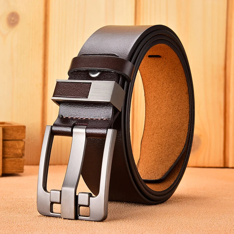 Luxury Belt Men's Belt New Large Plus Size 100-130cm Retro Needle Buckle Men's Belt High Quality