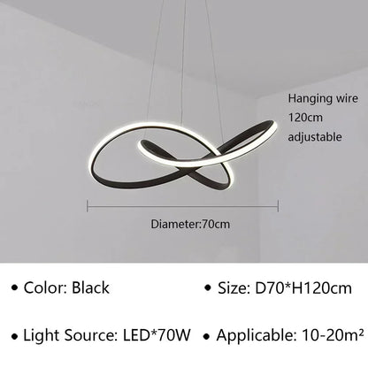 Modern LED Pendant Light Minimalist Chandelier for Dinning Room Kitchen Bar Restaurant Home Decor Led Lighting Remote Control