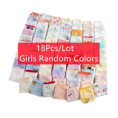 18Pc/Lot Soft Comfortalbe Baby Girls Underear Cotton Panties for Girls Kids Short Briefs