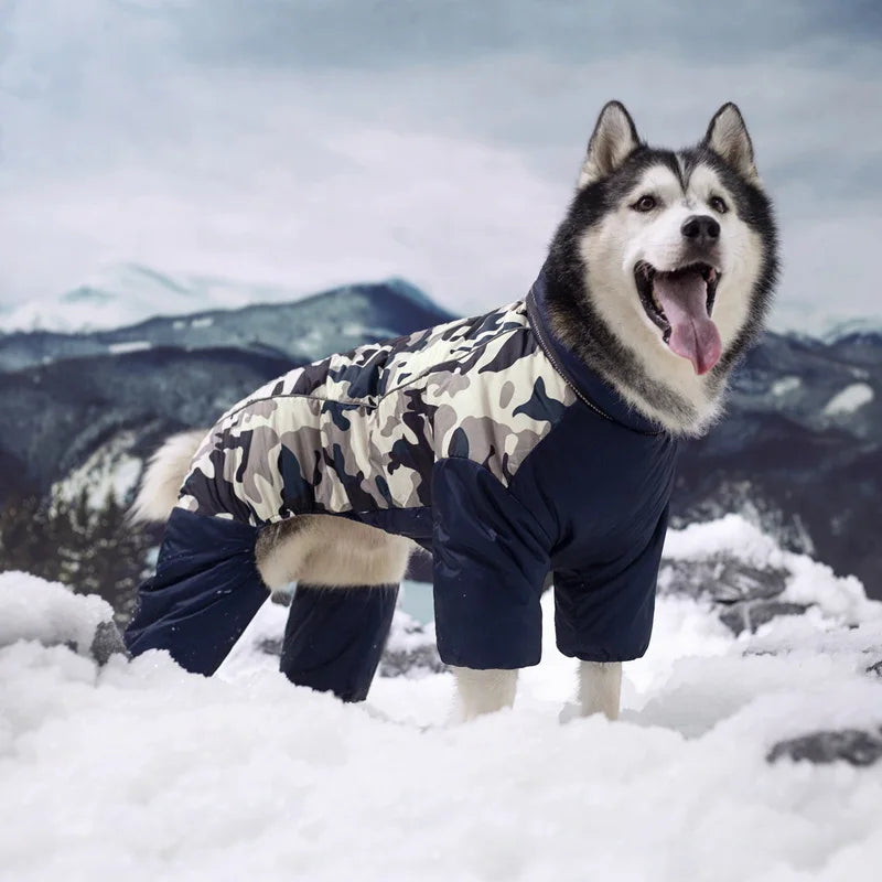 Winter Warm Dog Jacket For Large Dogs Waterproof Big Dog Jumpsuit Clothes Labrador Doberman Coat Clothing For Medium Large Dogs