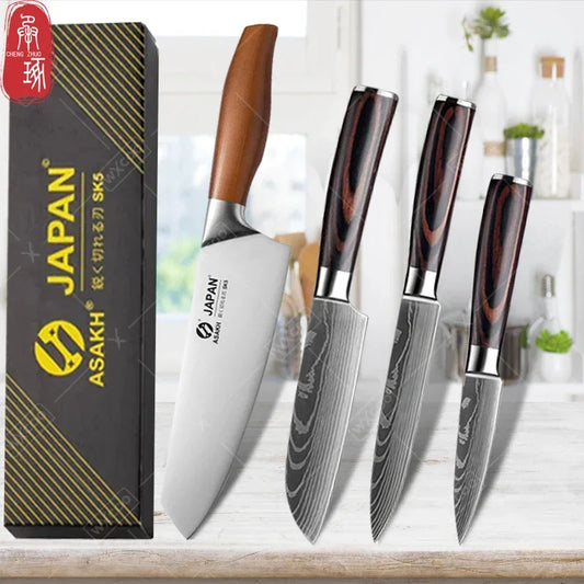 Japanese Kitchen Boning Knife Stainless Steel Chef's Knife Fish Fillet Slicing Cleaver Santoku Knife Damascus Kitchen Knife