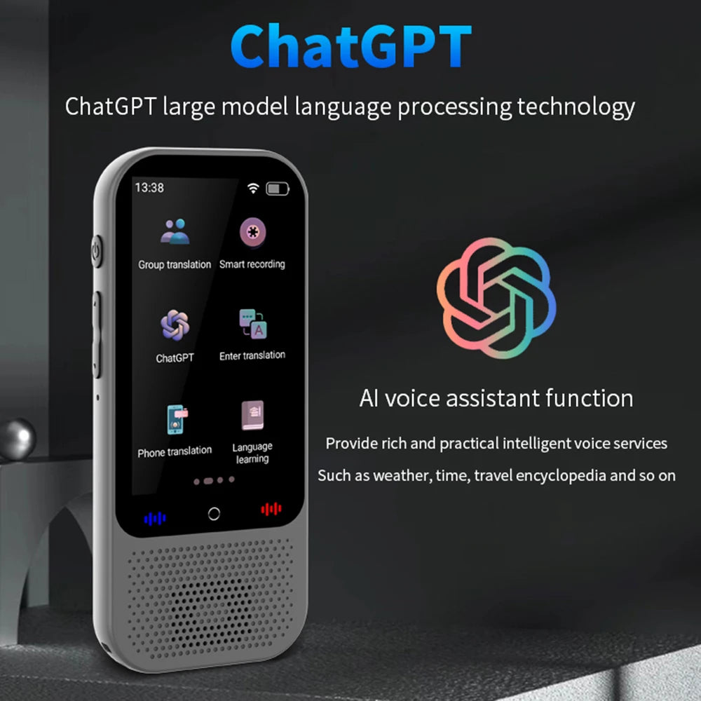 S80 Pro Portable Language Translator Device with 138 Languages Voice Translating 16 Offline Translation ChatGPT Function