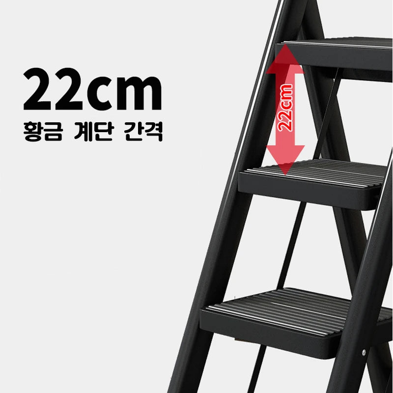 White Folding Ladder Chair Carbon Steel High Stools Strong Load-bearing Thickened Kitchen Step Ladder Stool