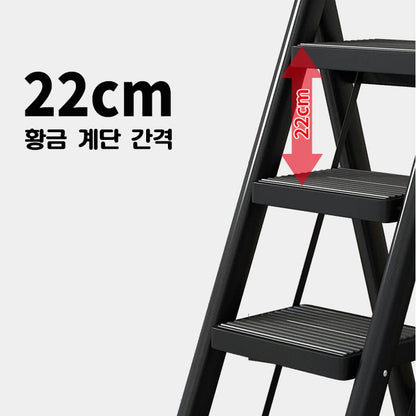 White Folding Ladder Chair Carbon Steel High Stools Strong Load-bearing Thickened Kitchen Step Ladder Stool