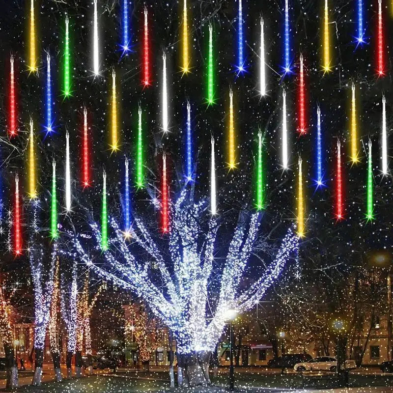 EU/US Plug Meteor Shower String Lights for Street Garden Wedding Christmas Tree Decoration Navidad Outdoor LED Holiday Lighting