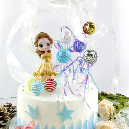 Disney Frozen Theme Cake Decoration Anna Elsa Princess Furnishing Articles Caketopper For Girl Birthday Party Cake Decor Supplie