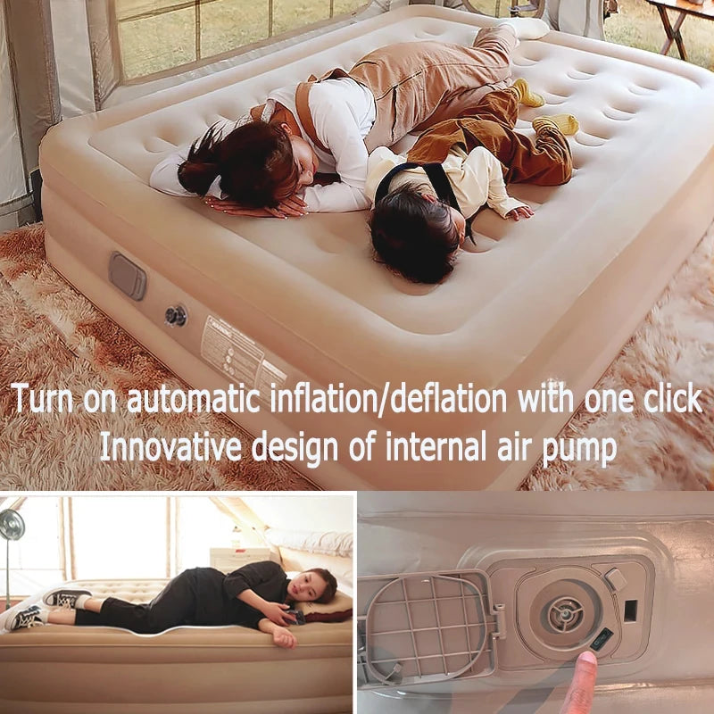 Interior Air Mattress  Mats PVC Inflatable Sleeping Mattress Luxury 2 Person Camping Bed Mat Built-in Pump Thicken Mat