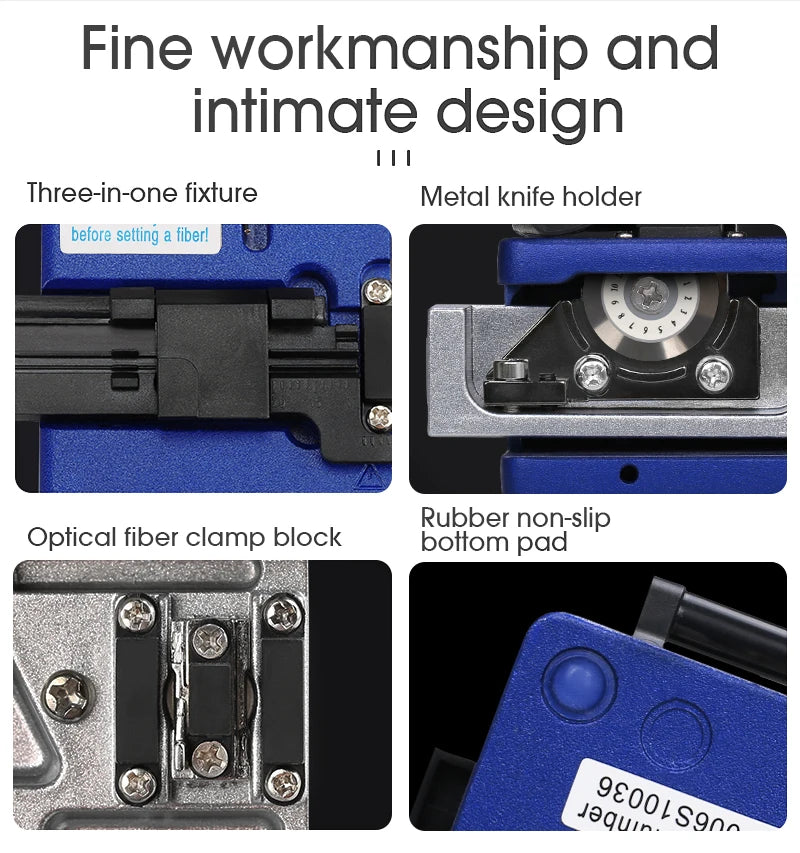 FC-6S Fiber Cleaver FTTH Fiber Optic Cable Cutter Knife Optical Fiber Cold Connection cutting Tool 16 Surface Blade