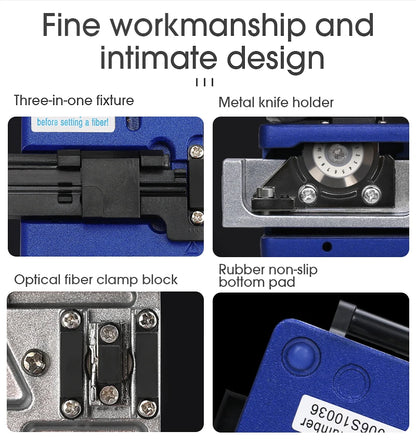 FC-6S Fiber Cleaver FTTH Fiber Optic Cable Cutter Knife Optical Fiber Cold Connection cutting Tool 16 Surface Blade