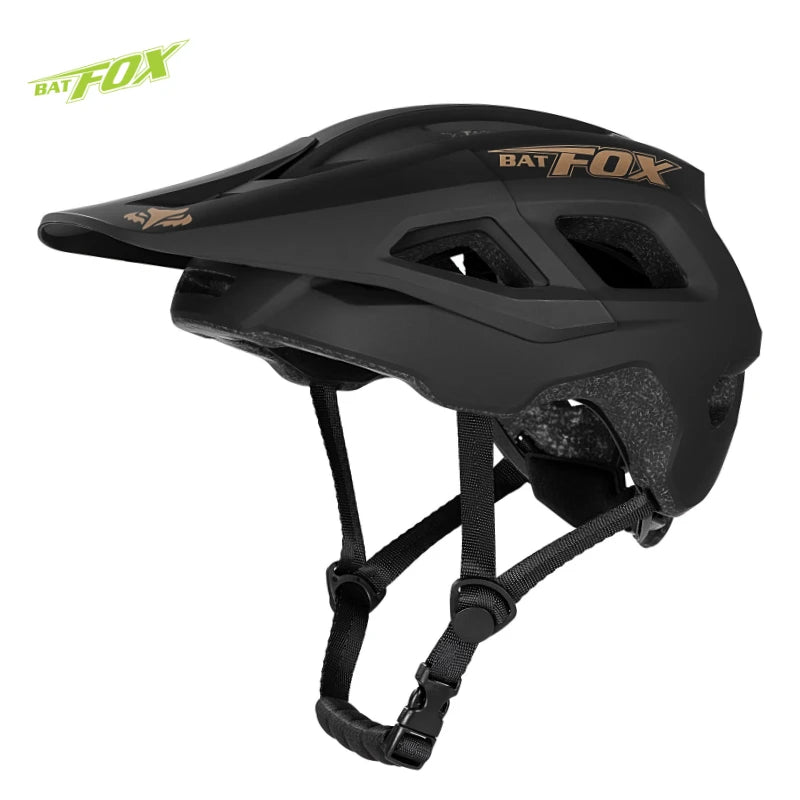 Batfox Ultralight Mountain Bike Helmet DH Downhill MTB Integrally-molded Bicycle Cycling Helmet Sun Visor Safety Cap Men Riding