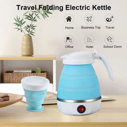 Electric Kettle Folding Electric Port Portable Travel Camping Kettle 600ML Electric Water Heater Portable Foldable Kettle Port