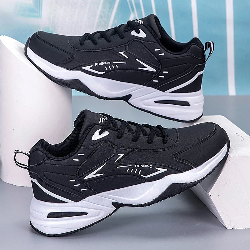 Thick Sole Versatile Clunky Sneaker for Men 2024 New Trend Mesh Lace Up Breathable Casual Sports Shoes Increased Soft Soles