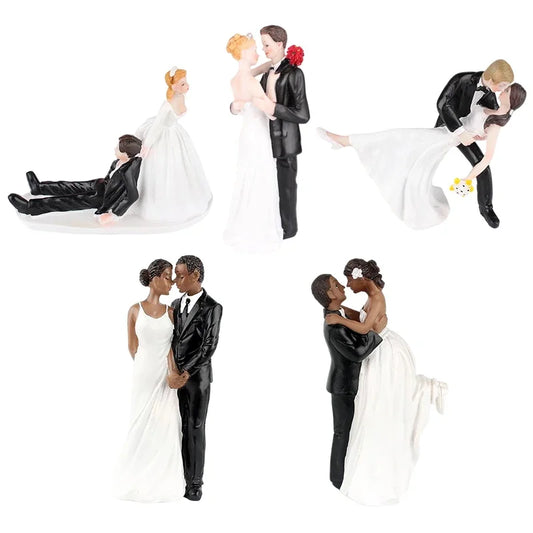 New Cake Toppers Dolls Bride and Groom Figurines Funny Wedding Cake Toppers Stand Topper Decoration Supplies Marry Figurine