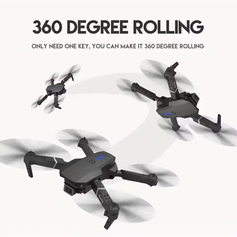 E88Pro RC Drone 4K Professinal With 1080P Wide Angle Dual HD Camera Foldable RC Helicopter WIFI FPV Height Hold Apron Sell Gift