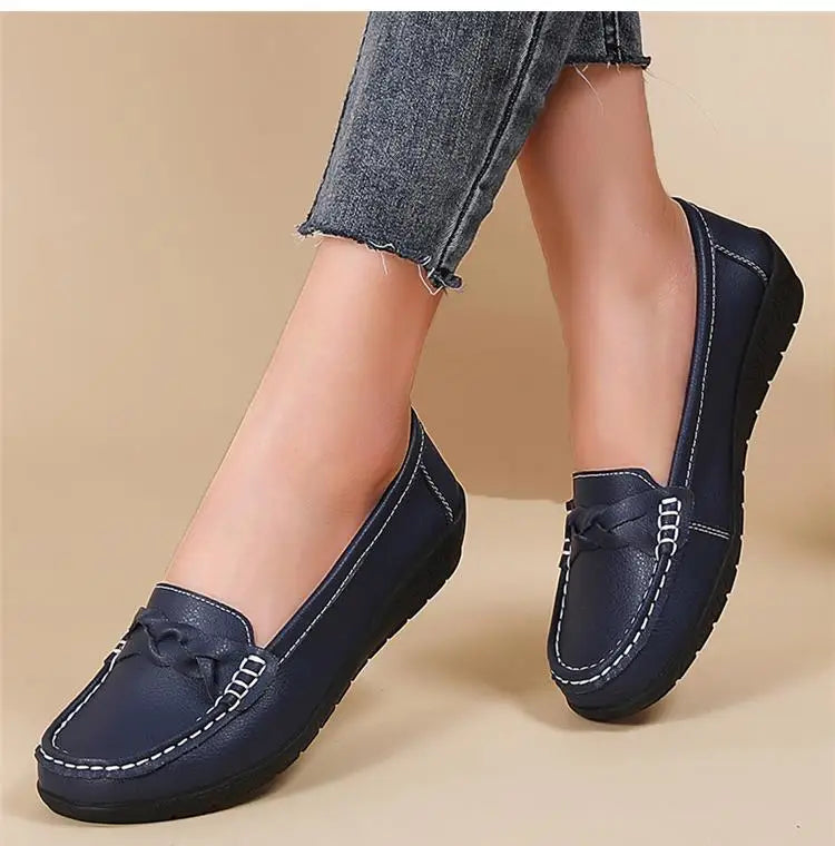 Women Flats Genuine Leather Fashion Tenis Flat Shoes Moccasins Women Shoes Slip On Women's Shoes Oxford Plus Size Zapatos Mujer