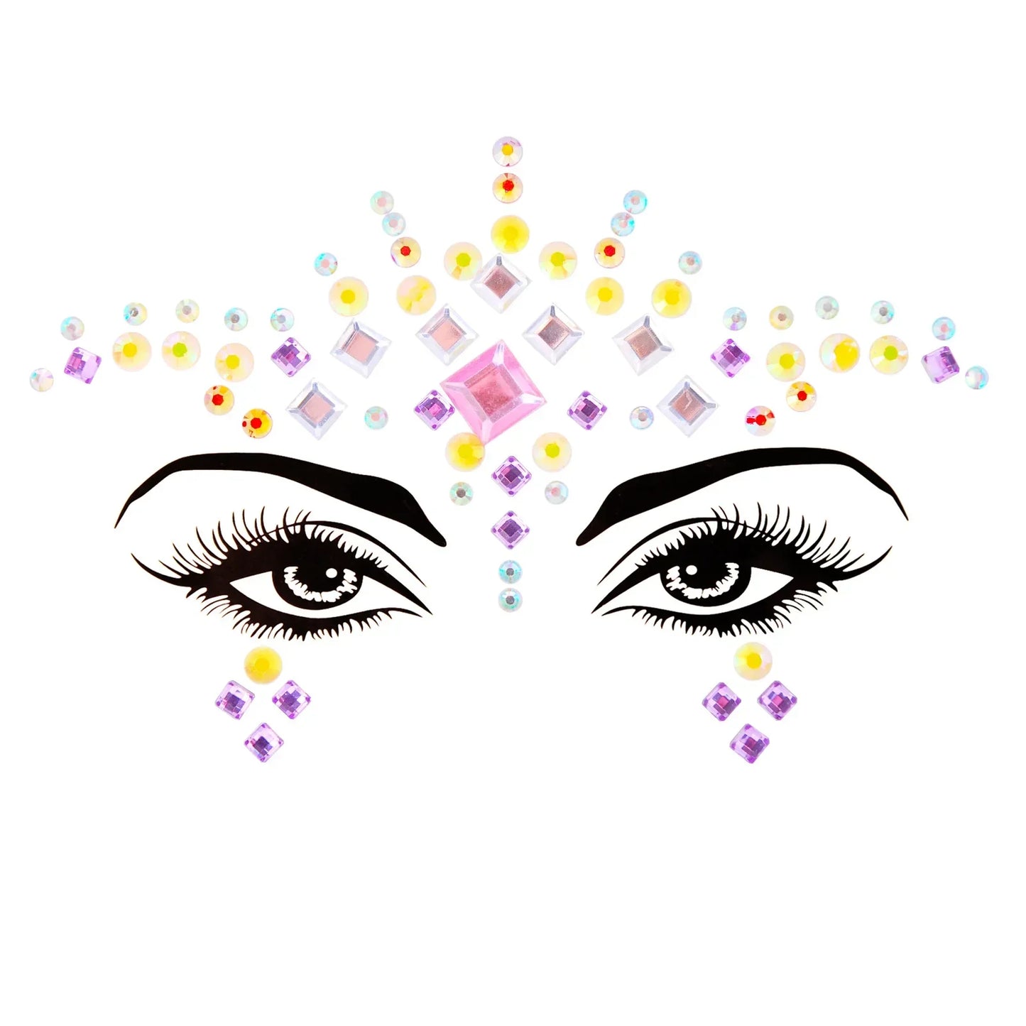 Sexy Face Tattoo Stickers Glitter Fake Tattoos Rhinestones for Woman Temporary Tattoos Party DIY Kids Holiday Face Jewels Tattoo