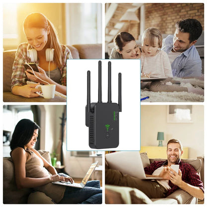 Router Wireless Repeater 1200Mbps Wifi Signal Booster Dual-Band 2.4G 5G WiFi Extender Gigabit WiFi Amplifier Home Office Outdoor