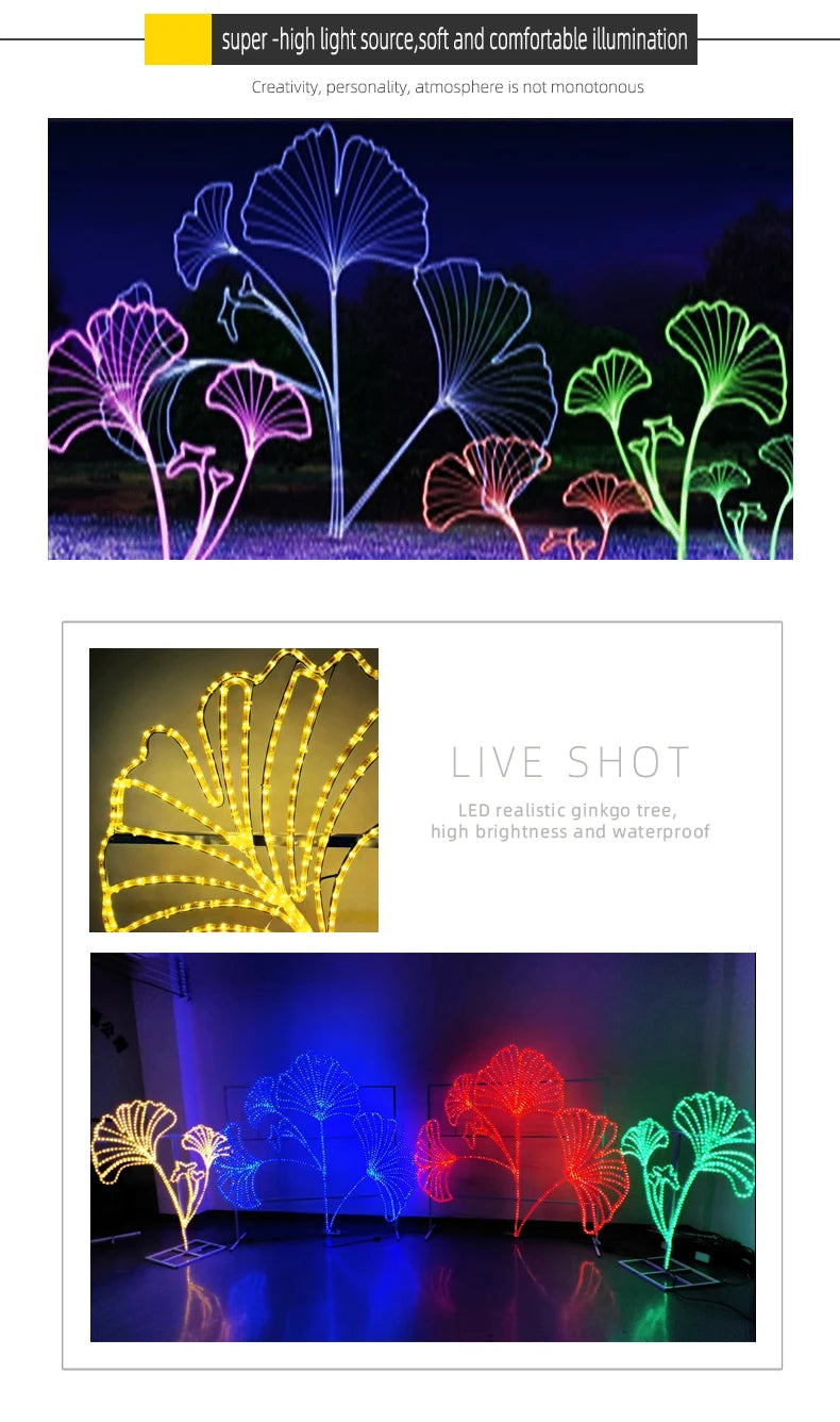 Custom Design Simulated Plant Christmas Home Wedding Party Garden Lawn Decoration Led Lighting