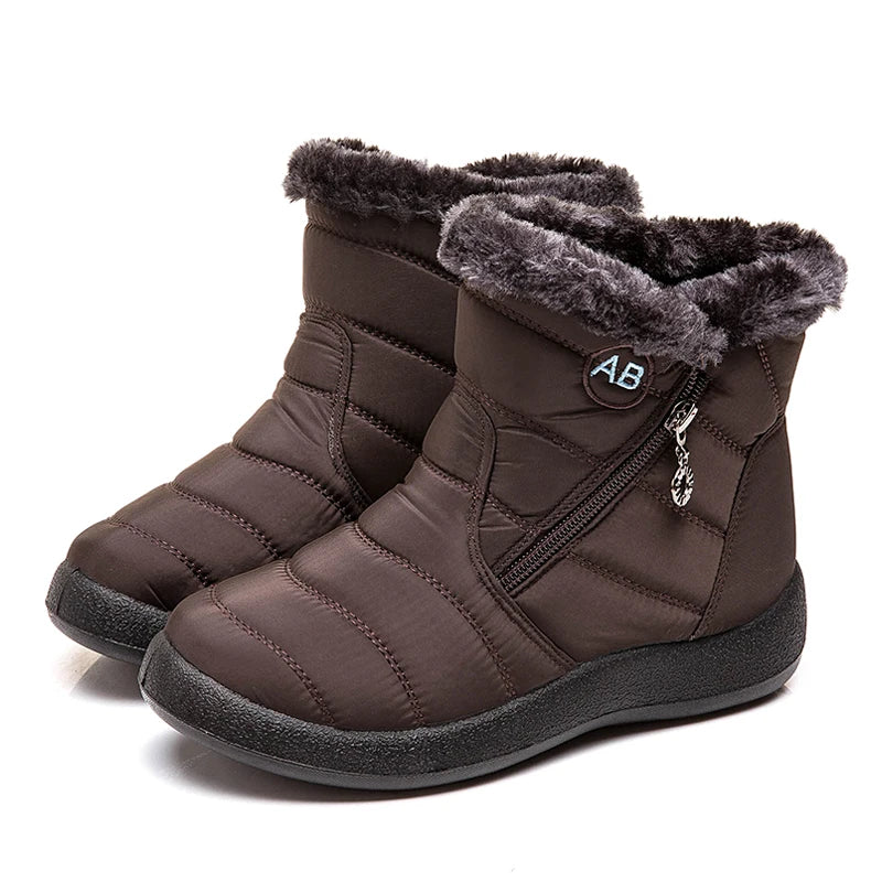 Snow Women Boots Comfortable Women's Boots Waterproof Women Shoes Zipper Shoes Woman Soft Fur Women's Winter Boots Botas Mujer