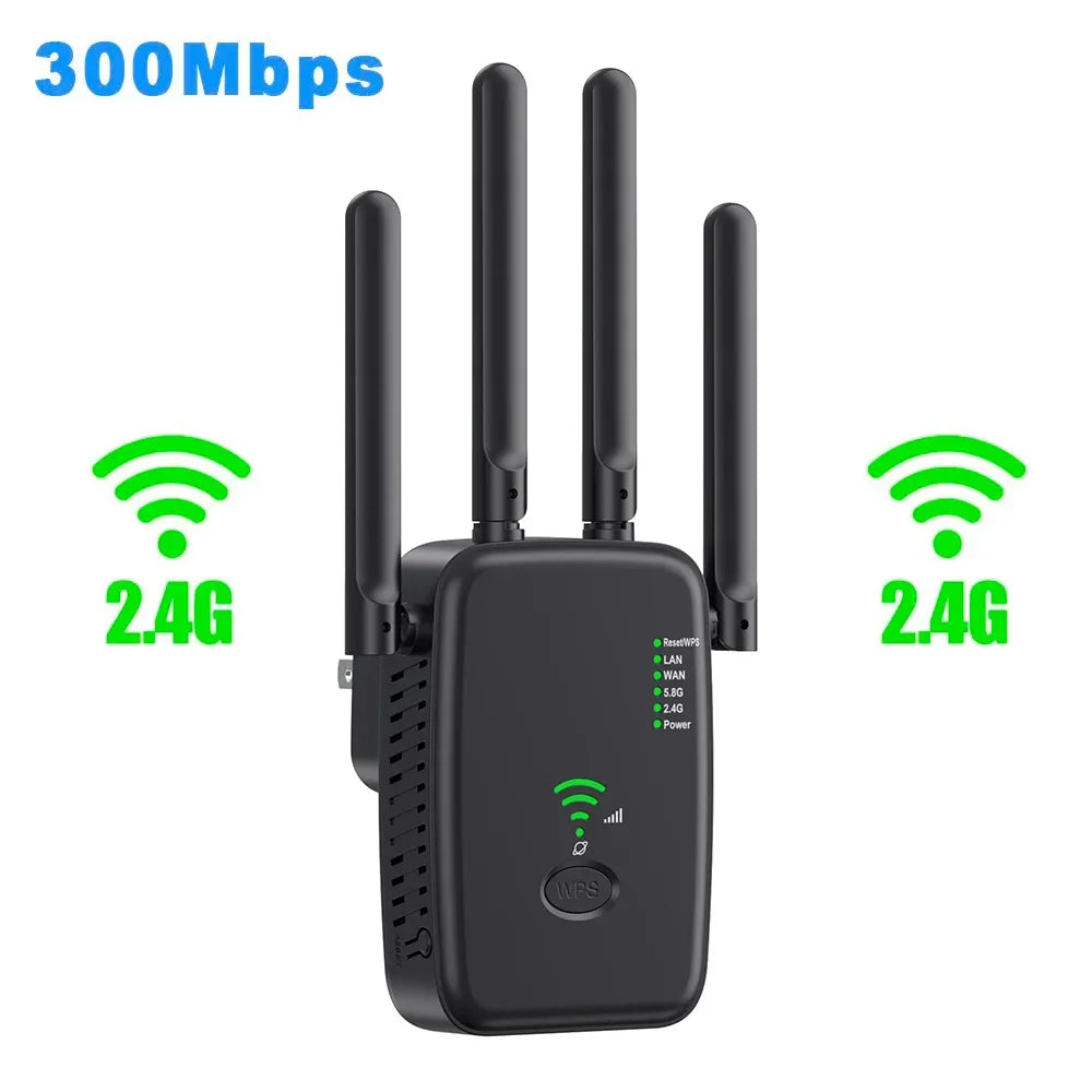 Router Wireless Repeater 1200Mbps Wifi Signal Booster Dual-Band 2.4G 5G WiFi Extender Gigabit WiFi Amplifier Home Office Outdoor