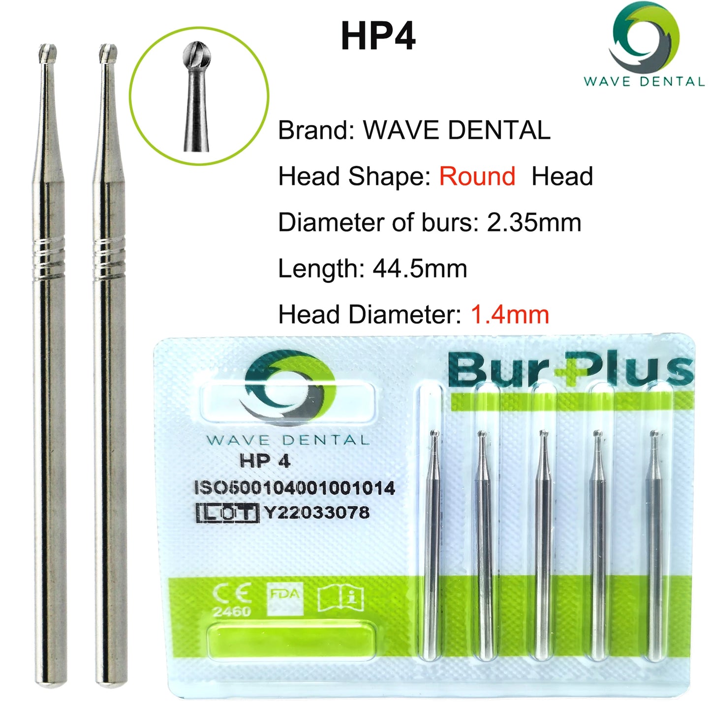 WAVE Dental Burs Tungsten Carbide Bur Dentistry Drills Bits Dental Strawberries HP Cutter Dentist Tools