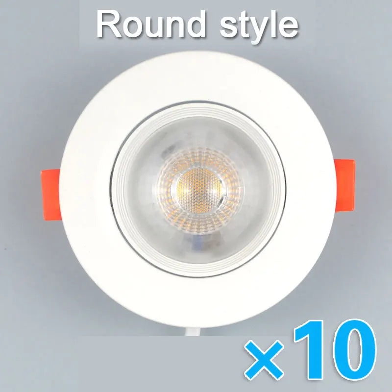 10pcs LED downlight 5W 7W 9W 12W Angle adjustable ceiling light spotlights 3W rotating AC220V 110V indoor lighting