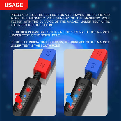 MASTFUYI Handheld Magnetic Pole Pen Polarity Tester N/S Pole Identify Tool North & South Magnetic Pole Detector