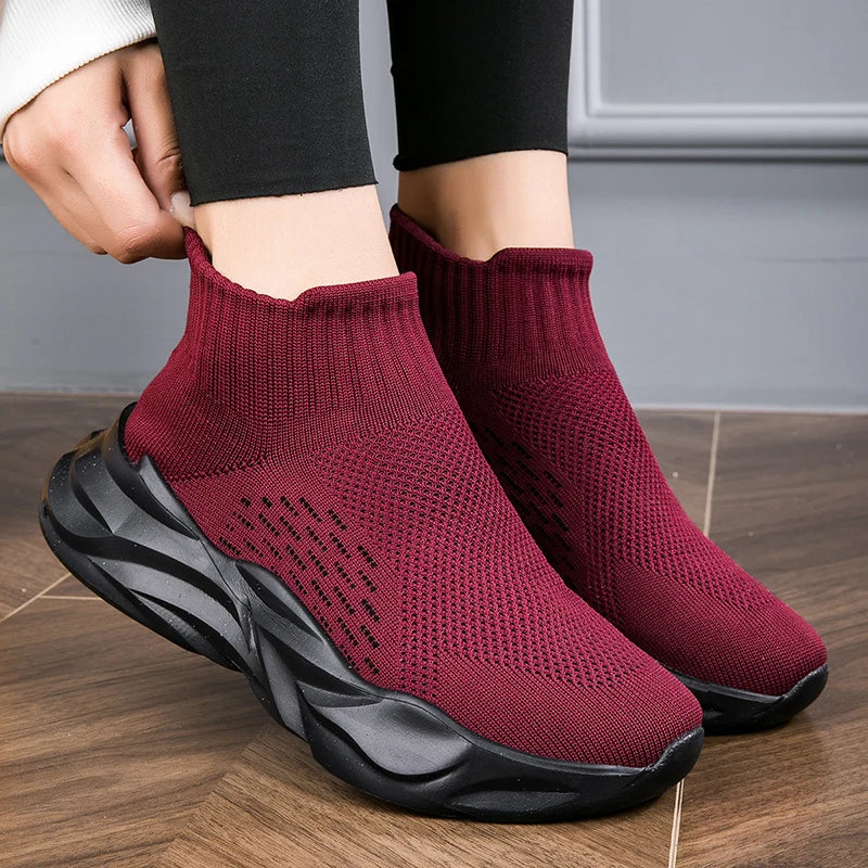 Shoes For Women Designer Sock Shoe Tenis Socks Sneakers Non-slip Thick Soled Zapatillas Breathable Female Light Teni Luxury Shoe