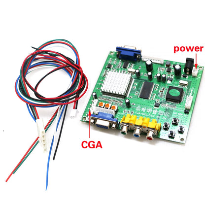 GBS8200 RGB/CGA/EGA/YUV To VGA LCD HD Video Signal Converter Board With Cable Green PCB NEO GEO Arcade Game Machine