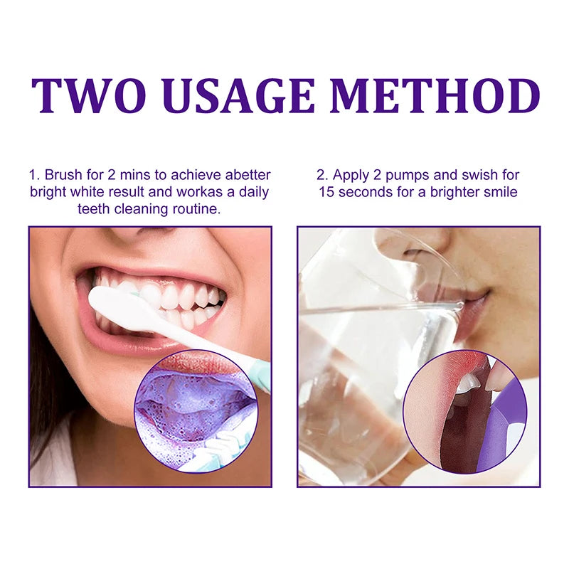 V34 Mousse Toothpaste Teeth Whitening Removing Yellow Teeth Cleaning Tooth Stain Oral Fresh Tooth Care Product Beauty Health ﻿