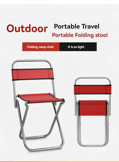 Portable Folding Small Stool Backrest Small Chair Fishing Stool Outdoor Lightweight Folding Stool Small Mazar