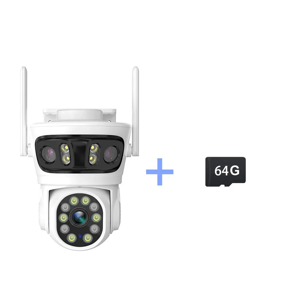 HFWVISION 9MP Wifi Camera Auto Tracking Three Screens 5X Digital Zoom PTZ Security Protection CCTV Surveillance O-Kam Pro