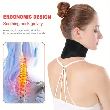 Self-Heating Magnetic Neck Support Brace - Medium Soft Portable Cervical Pillow with Spontaneous Heat Therapy for Tingling, Pain