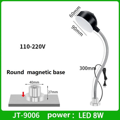 LED CNC Workshop Working Lamp Lathe Industrial light 12/20W 110-220V Flexible gooseneck Magnetic Base Lamp for Workbench