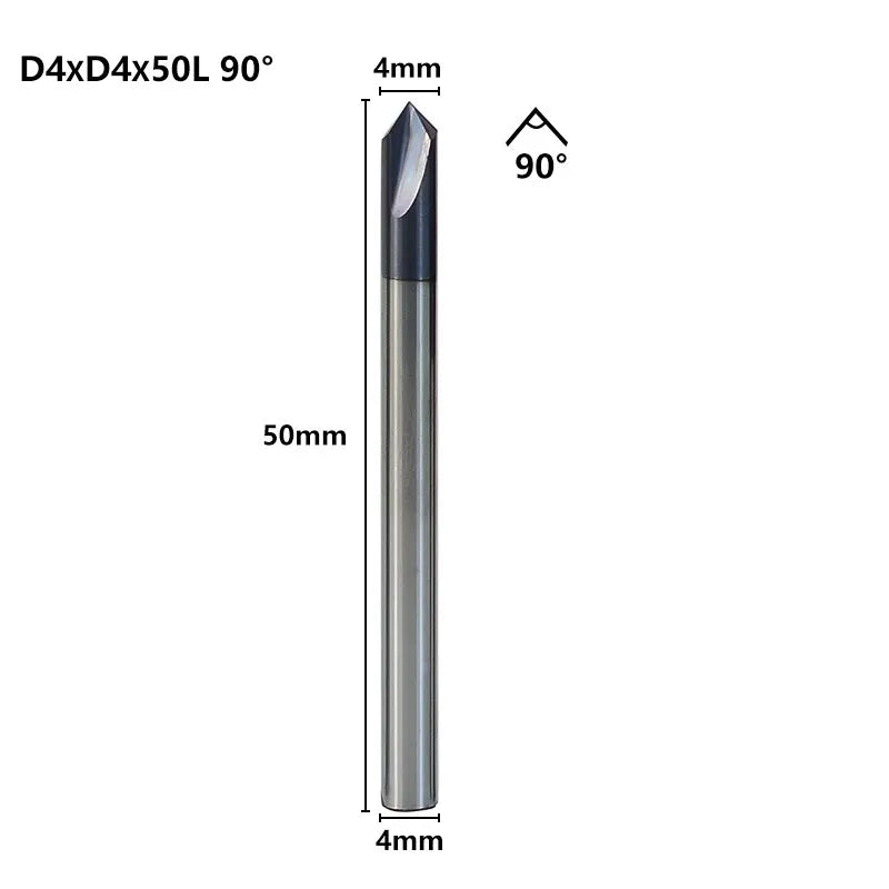 3 Flute Chamfer Milling Cutter 60/90/120 Degrees CNC Router Bit 2-12mm Carbide Chamfering End Mill CNC Engraving Milling Tool