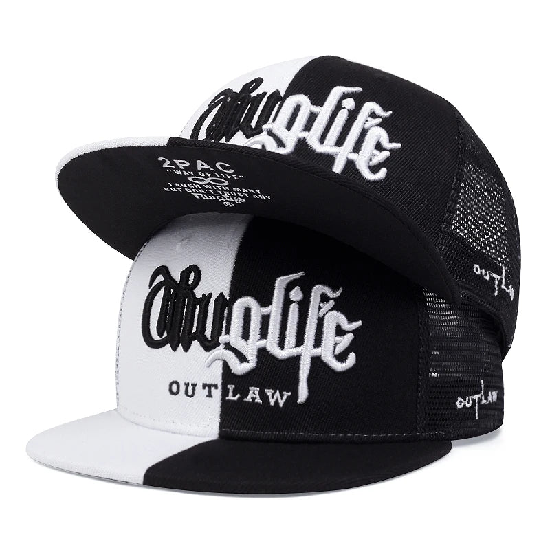 1 Pcs Fashion Fastball CAP Thuglife Embroidery Hiphop Baseball Cap Snapback Hat Adult Outdoor Casual Sun Casual Bone Adjustable