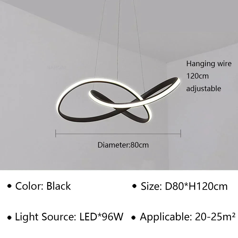 Modern LED Pendant Light Minimalist Chandelier for Dinning Room Kitchen Bar Restaurant Home Decor Led Lighting Remote Control