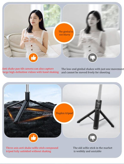 Selfie Stick Travel Portable Mobile Phone Selfie Stick Artifact 360 Degree Universal Axis Rotating Landing Tripod ﻿