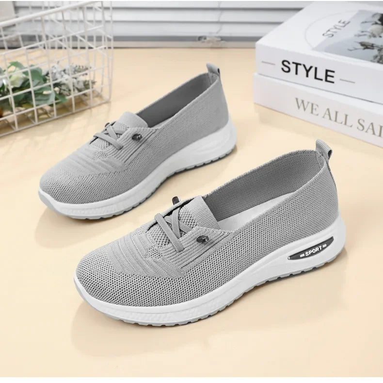 2024 Women's Casual Shoes Fashion Breathable Walking Flat Bottom Sports Shoes Women's Fitness Large Pink Women's Shoes 36-43