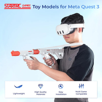 Magnetic Suction Quick Release Pistol Shooting For Quest 3 Machine Gun Handle Game Controller For Meta Quest 3 VR Accessories