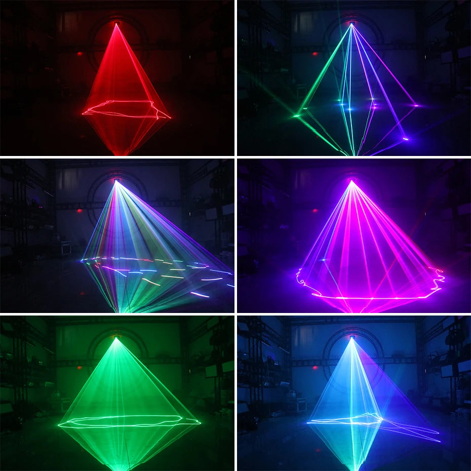 500mw RGB Laser Beam Line Scanner Projector DJ Disco Stage Lighting Effect Dance Party Wedding Holiday Bar Club DMX Lights