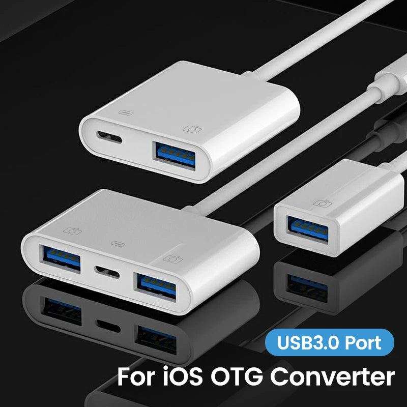 Elough OTG Adapter for iPhone 15 Lightning Male to USB 3.0 Adapter Data Transfer Fast Charging cable USB Adaptador for iPad