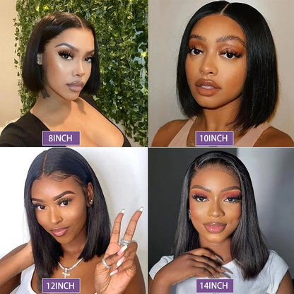 Bone Straight Bob Wigs 12 14 Inch 13x4 Lace Front Human Hair Wig Women Pre Plucked Transparent Natural Hair Short Wigs