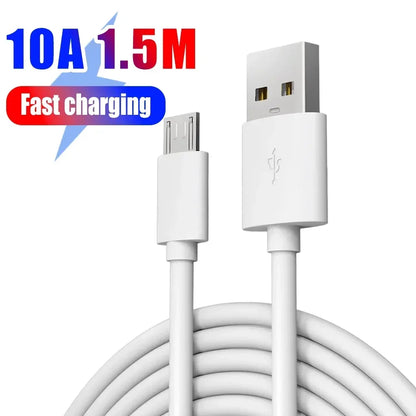 120W 10A Fast Charging Micro USB Android Charger Data Cord For Samsung Huawei Xiaomi Tablet Camera Monitor USB Charge Cables