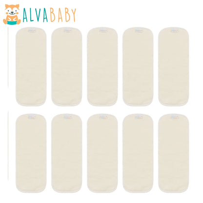 (10pcs/lot) ALVABABY Hemp Insert Reusable Cloth Diaper Insert Washable 4 layers Hemp Diaper Insert (version 2.0)