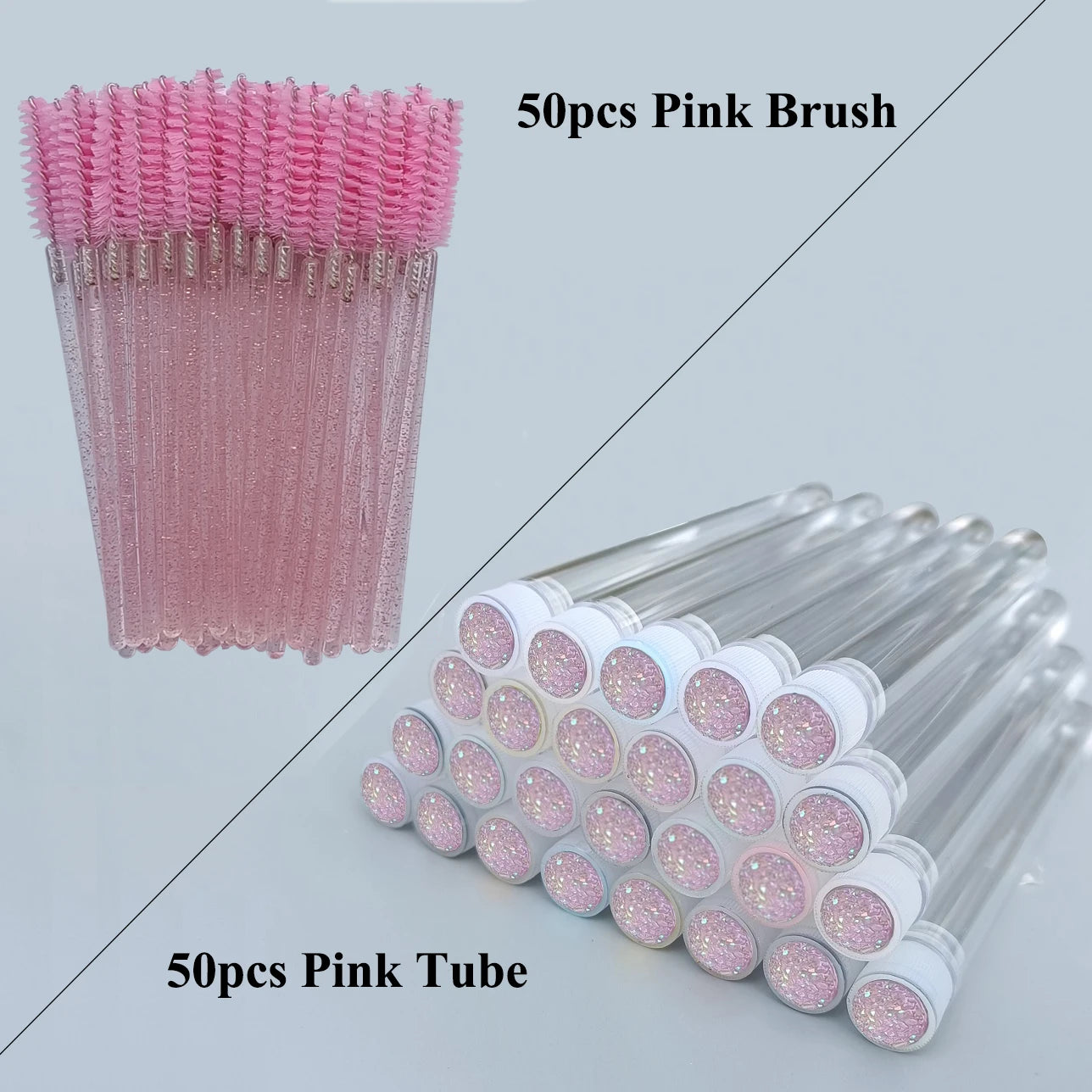 50/100pcs Reusable Eyebrow Brush Tube Disposable Mascara Wands for Eyelash Extension Replaceable Dust-proof Eye Lash Brushes