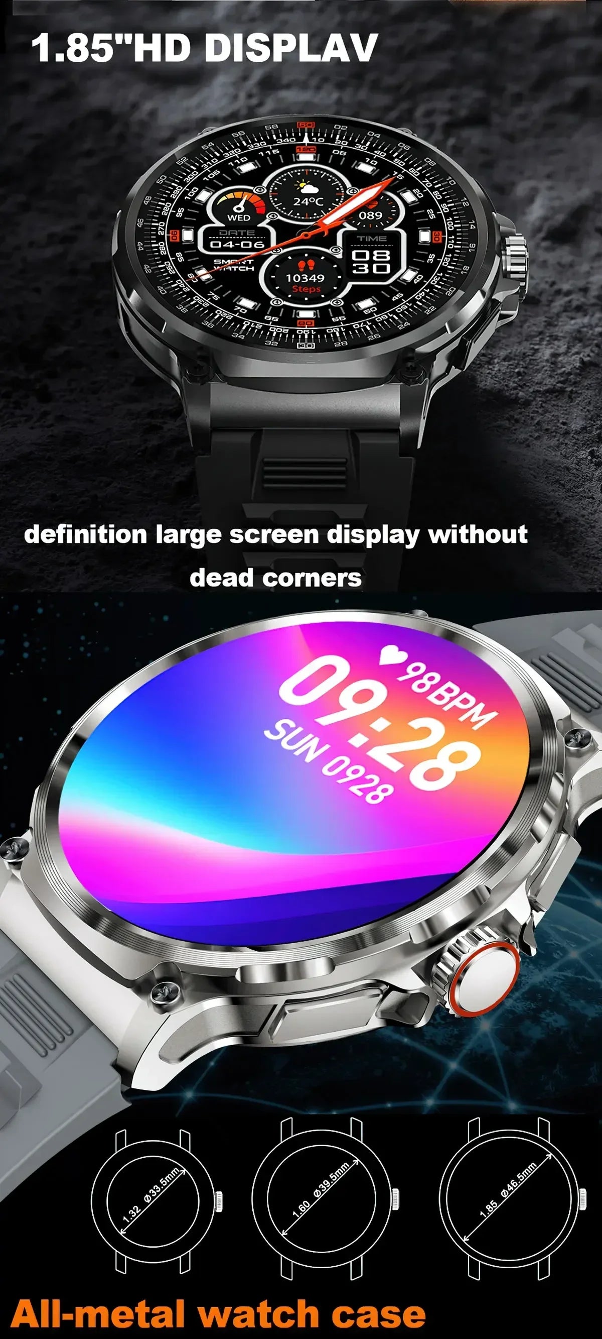 Lenovo New 1.85-inch ultra HD smartwatch, GPS track, HD Bluetooth call; 710 mah large battery 400+ dial,