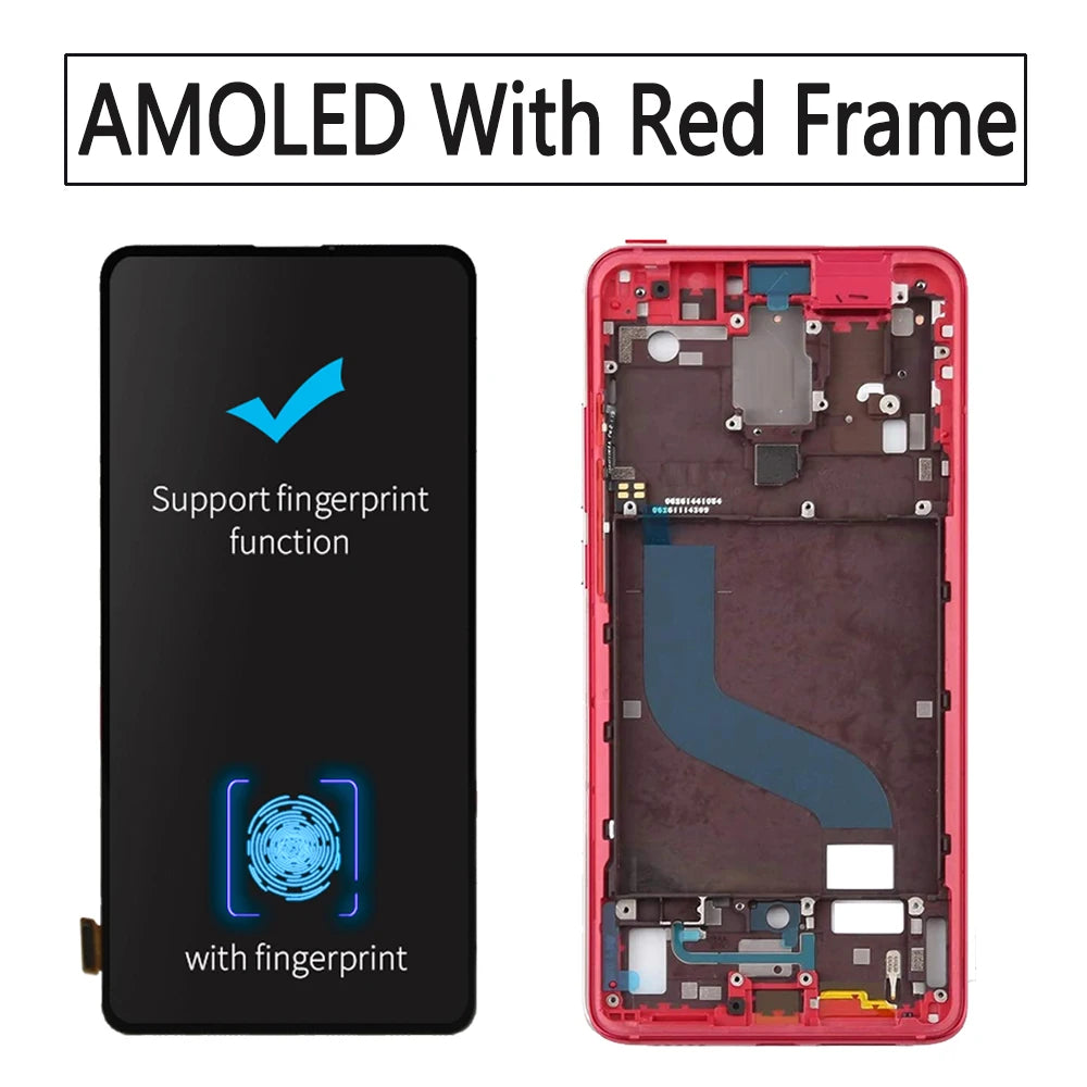 6.39" AMOLED For Xiaomi MI 9T Pro/MI 9T LCD Display Touch Screen Digitizer Assembly With Frame for Xiaomi Redmi K20 Pro /K20 LCD