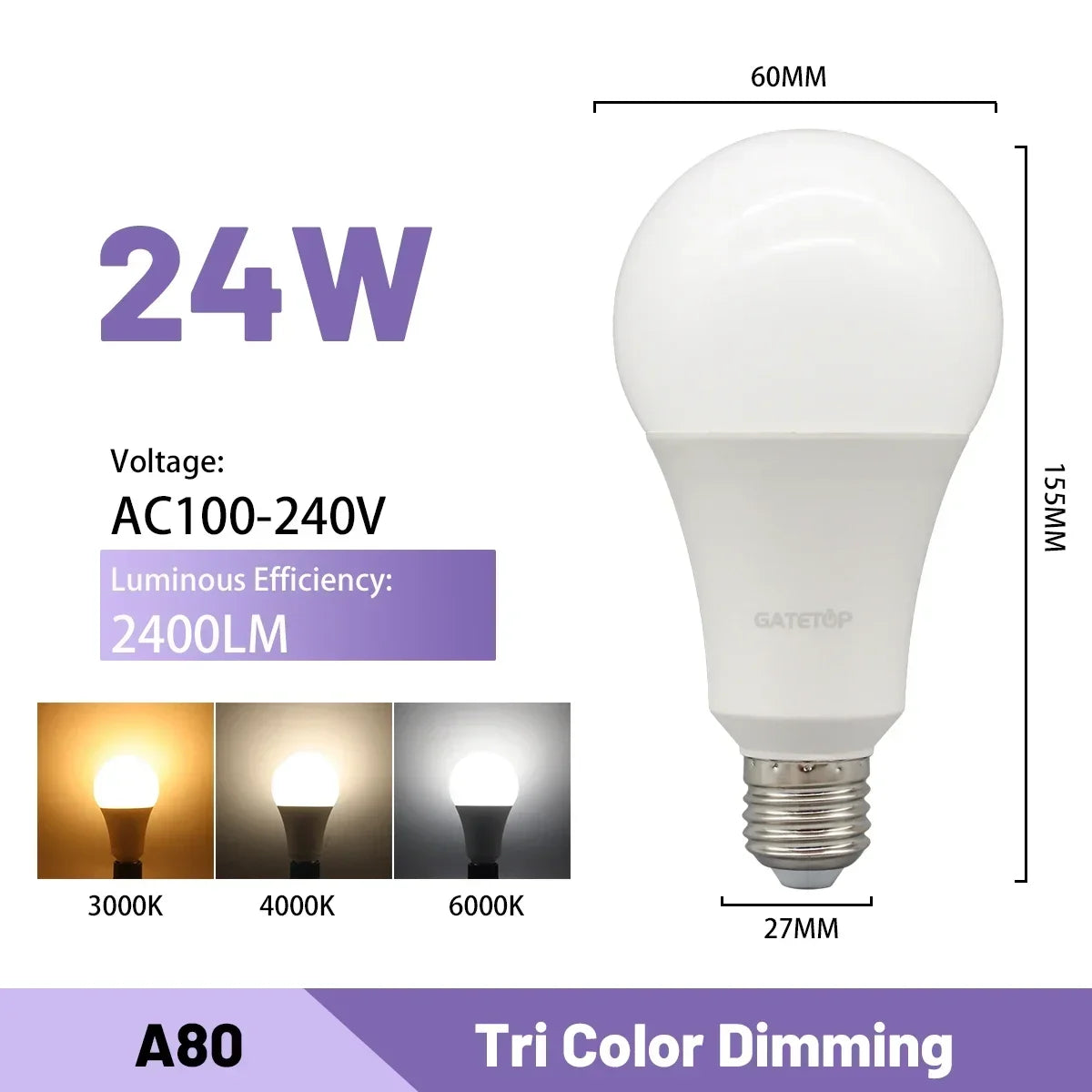 1-20pcs LED 3 Color adjusted Bulb AC110V 220V E27 B22 base Light Bulb 3CCT（3000K 4000K 6000K） Memory Function Color Temp Reset