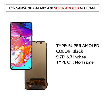 AMOLED LCD For Samsung Galaxy A70 A705 LCD Display Digital Touch Screen Assembly With Frame A705F A705W A705X Replacement Parts